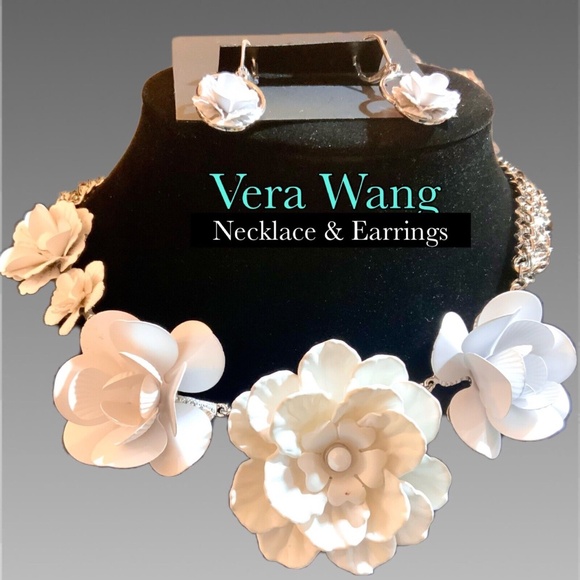 Simply Vera Vera Wang Jewelry - Simply Vera NWT WHITE FLOWER STATEMENT NECKLACE & EARRINGS 🩷VERA WANG SUMMER